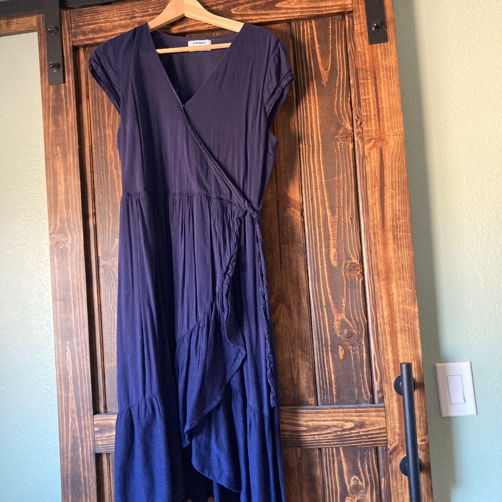 Faux wrap dress, midi